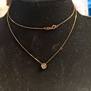 Diamond and 14kt Yellow Gold Necklace w/Earrings